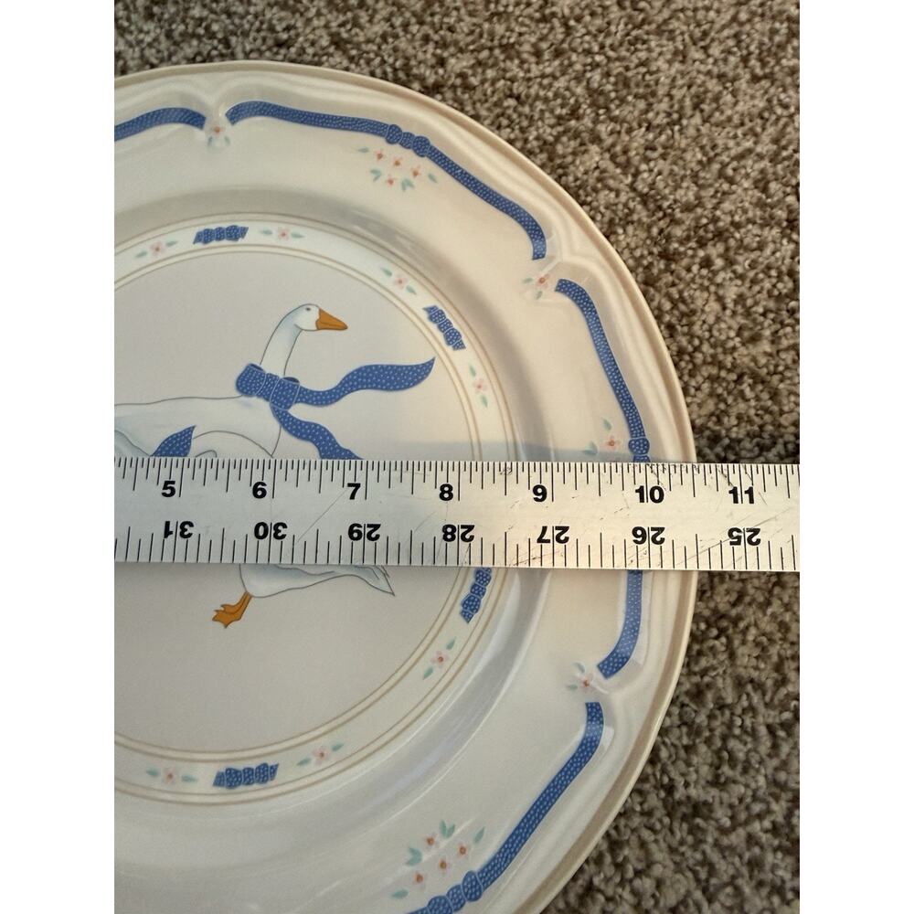 Newcor VINTAGE Blue Geese Dinner Plate Stoneware Countryside 10 5/8" Set Of 5 - Picture 3 of 6